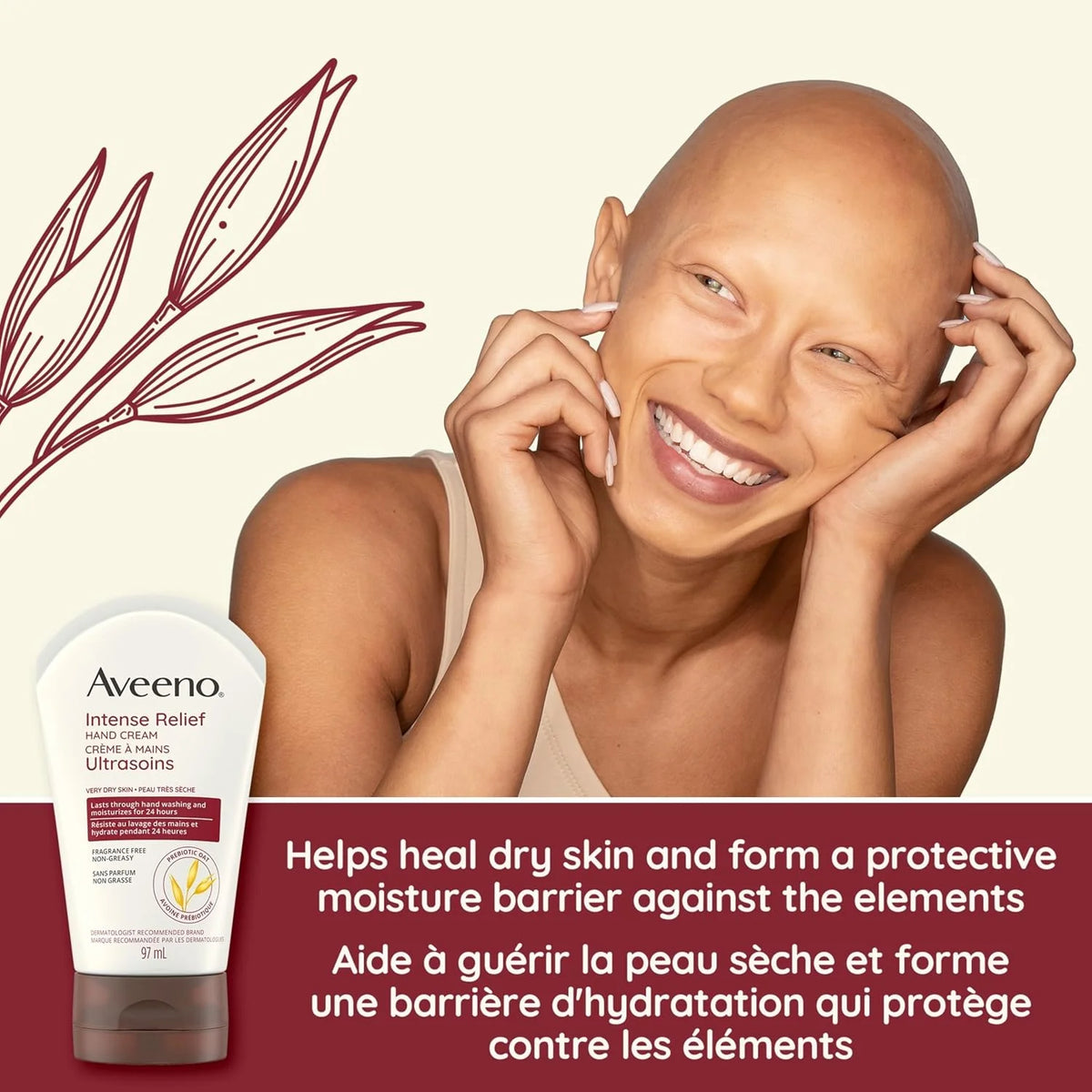 Aveeno Skin Relief Intense Moisture Hand Cream, Fragrance-Free, 3.5 oz