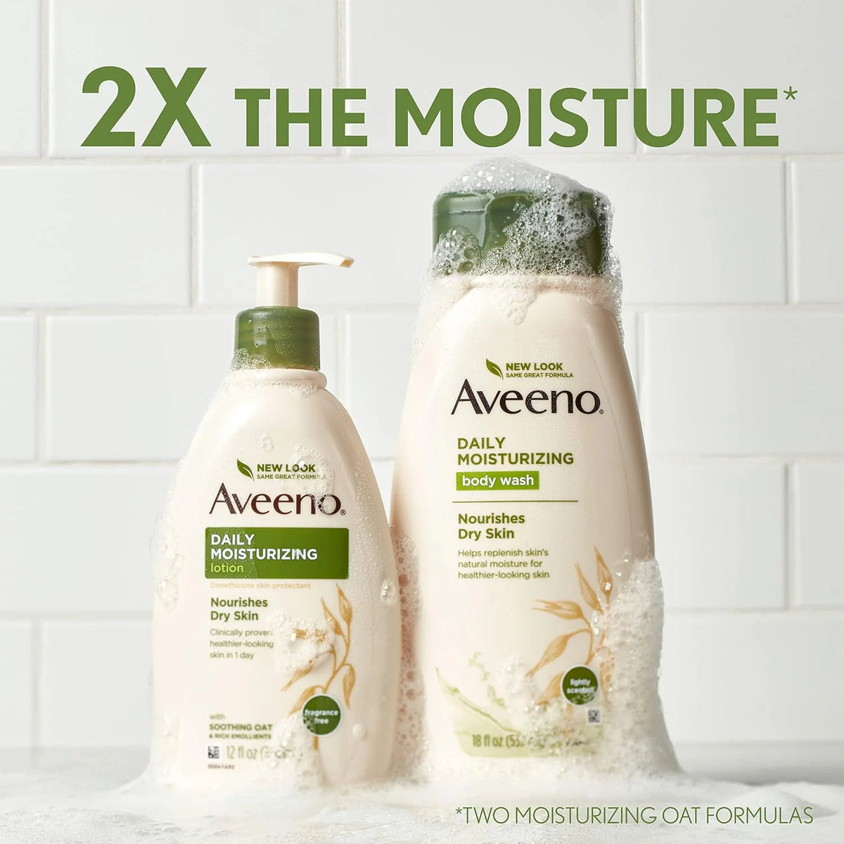 Aveeno Daily Moisturizing Body Wash with Soothing Oat, Creamy Shower Gel, Soap-Free and Dye-Free, Light Fragrance, 12 fl. oz
