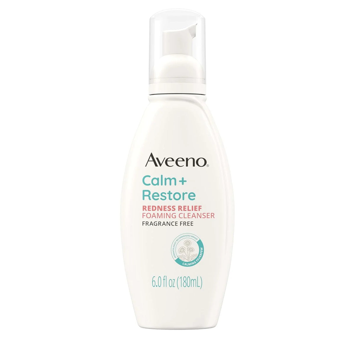 Aveeno Calm + Restore Redness Relief Cleanser, Fragrance Free, 6 Fl Oz (Pack of 12)