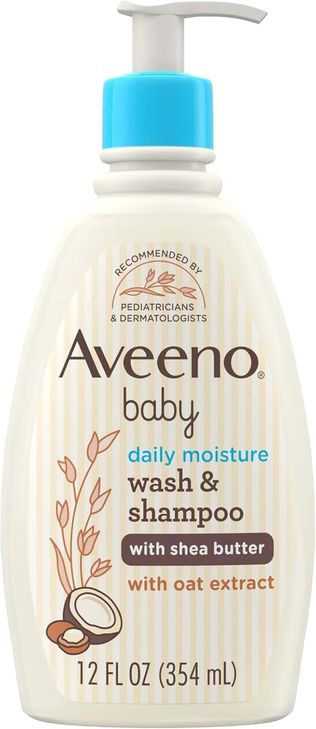 Aveeno Baby Daily Moisturizing Wash & Shampoo, Coconut Scent, 12 fl oz