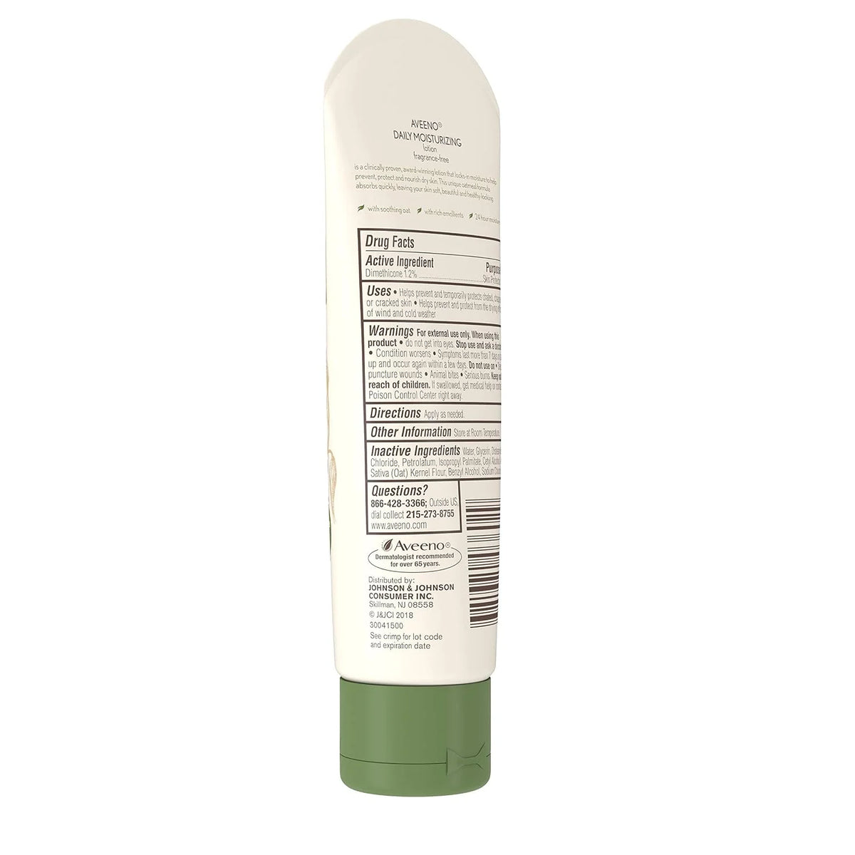 Aveeno Daily Moisturizing Body Lotion with Soothing Prebiotic Oat,Gentle Lotion for Women&Men Nourishes Dry Skin,Paraben-Dye-&Fragrance-Free,Non-Greasy,Non-Comedogenic,Value Size,33 Fl Oz (Pack of 6)