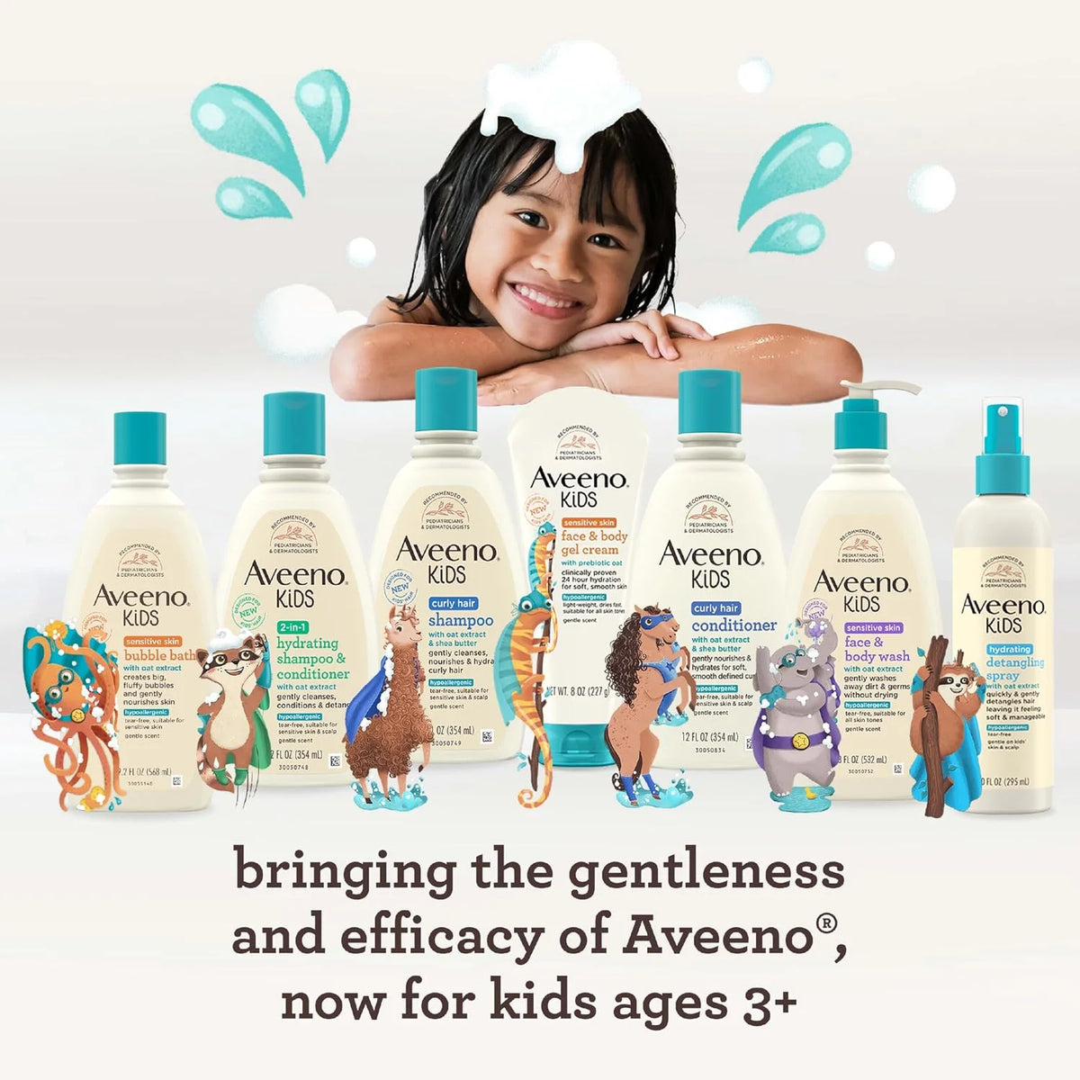 Aveeno Kids Bubble Bath, Sensitive Skin, 19.2 fl. oz, 19.2 Fl Oz (Pack of 12)