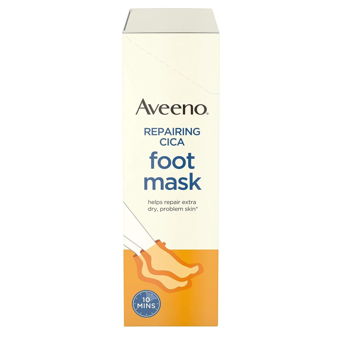 Aveeno Repairing CICA Foot Mask with Prebiotic Oat and Shea Butter, Moisturizing Foot Mask for Extra Dry Skin, 6 Pairs of Single-Use Slippers