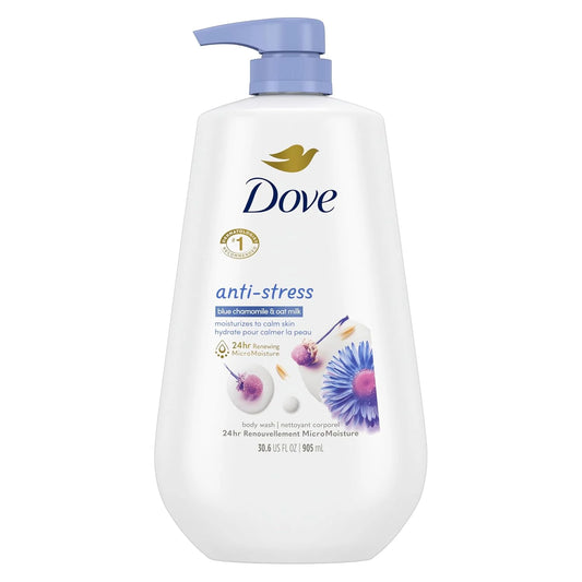 Dove 24hr Anti-Stress Lotion Body Wash, Blue Chamomile & Oat Milk 30.6 oz