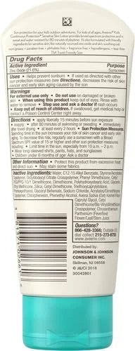 Aveeno Kids Sunscreen Lotion, Broad Spectrum, SPF 50, 3 Fl Oz (Pack of 12)