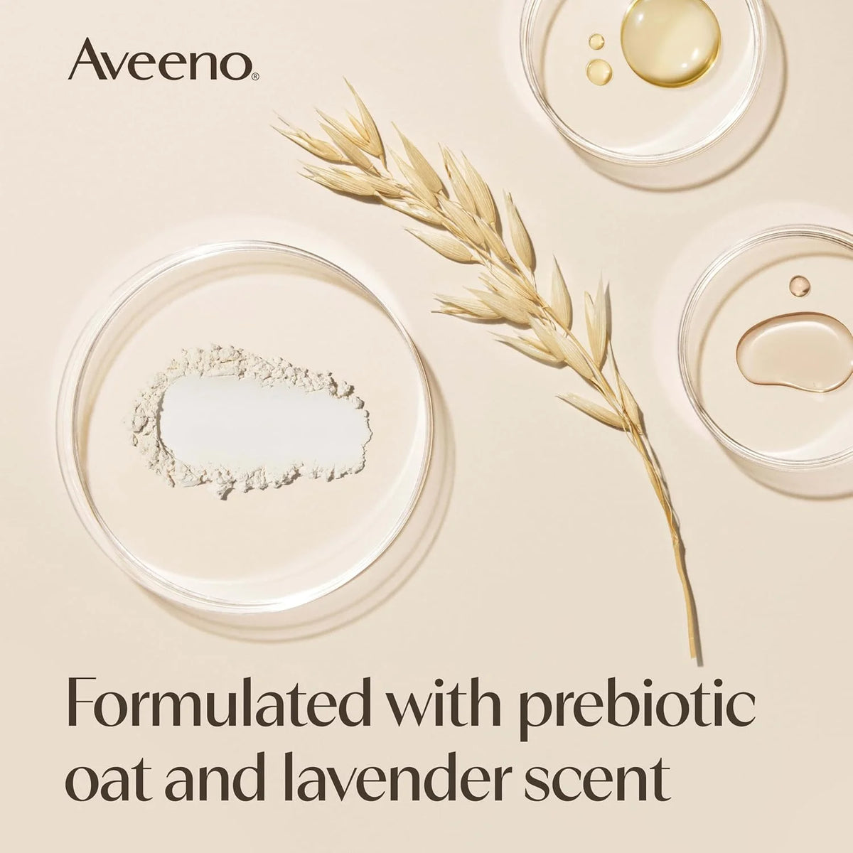 Aveeno Stress Relief Body Wash for Women, Calming Lavender Scent & Prebiotic Oat, Cleanser for Sensitive Dry Skin, Paraben, Dye & Soap-Free, 33 Fl Oz (Pack of 6)