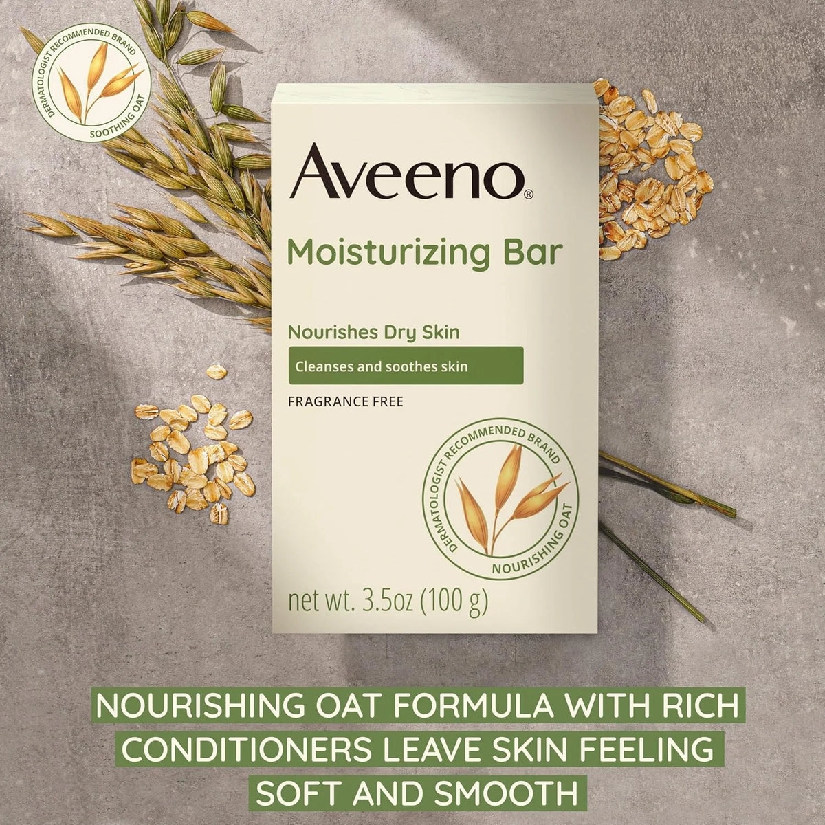 Aveeno Bar Dry Size 3.5 Ounce Aveeno Moisturizing Bar For Dry Skin (Pack of 3)