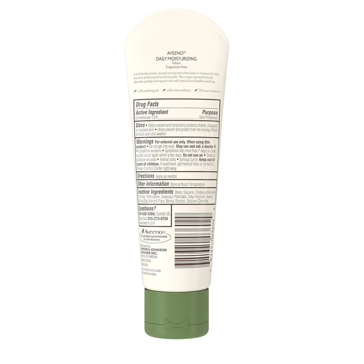 Aveeno Daily Moisturizing Body Lotion with Soothing Prebiotic Oat,Gentle Lotion for Women&Men Nourishes Dry Skin,Paraben-Dye-&Fragrance-Free,Non-Greasy,Non-Comedogenic,Value Size,33 Fl Oz (Pack of 6)
