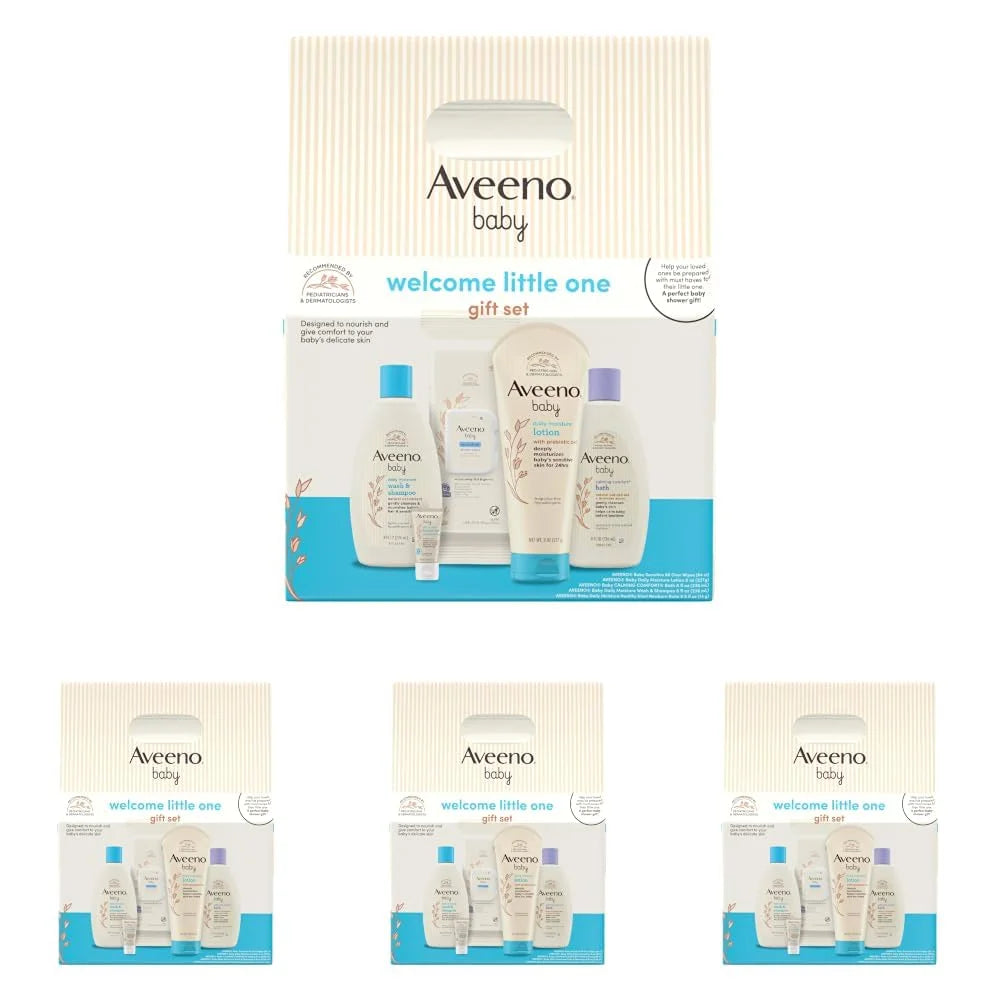 Aveeno Baby Welcome Little One Gift Set, Baby Essentials Set, 5 Items