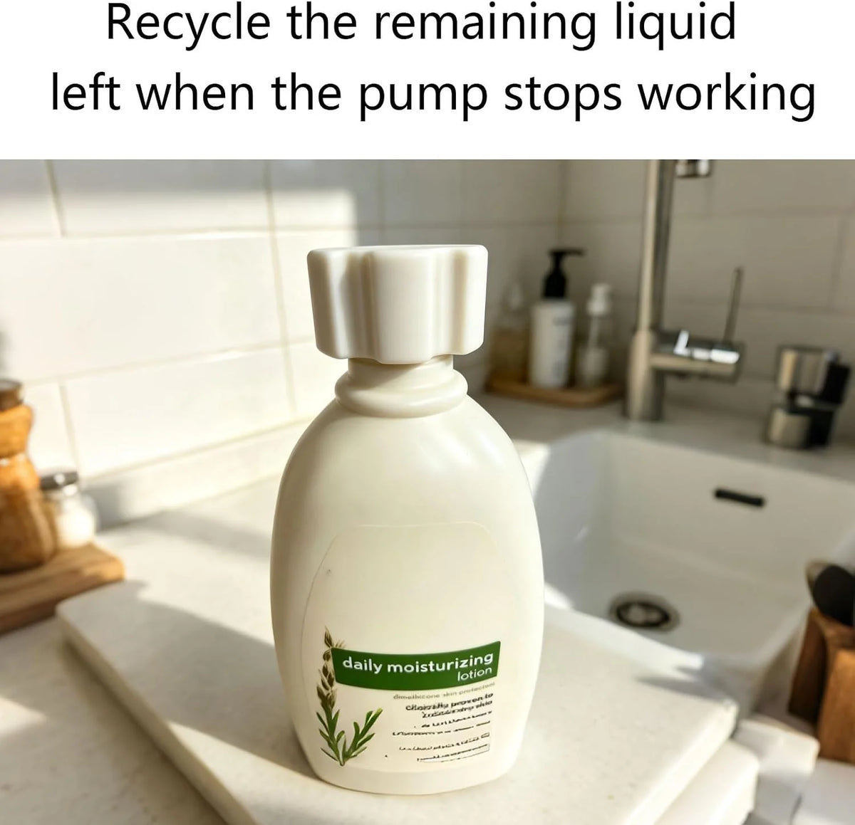 Lotion Coupling Connector, Transfer Adapter for Aveeno, Curel Standard Lotion, Screw‑On Coupling Fitting to Recycle Residual Contents and Reduce Waste