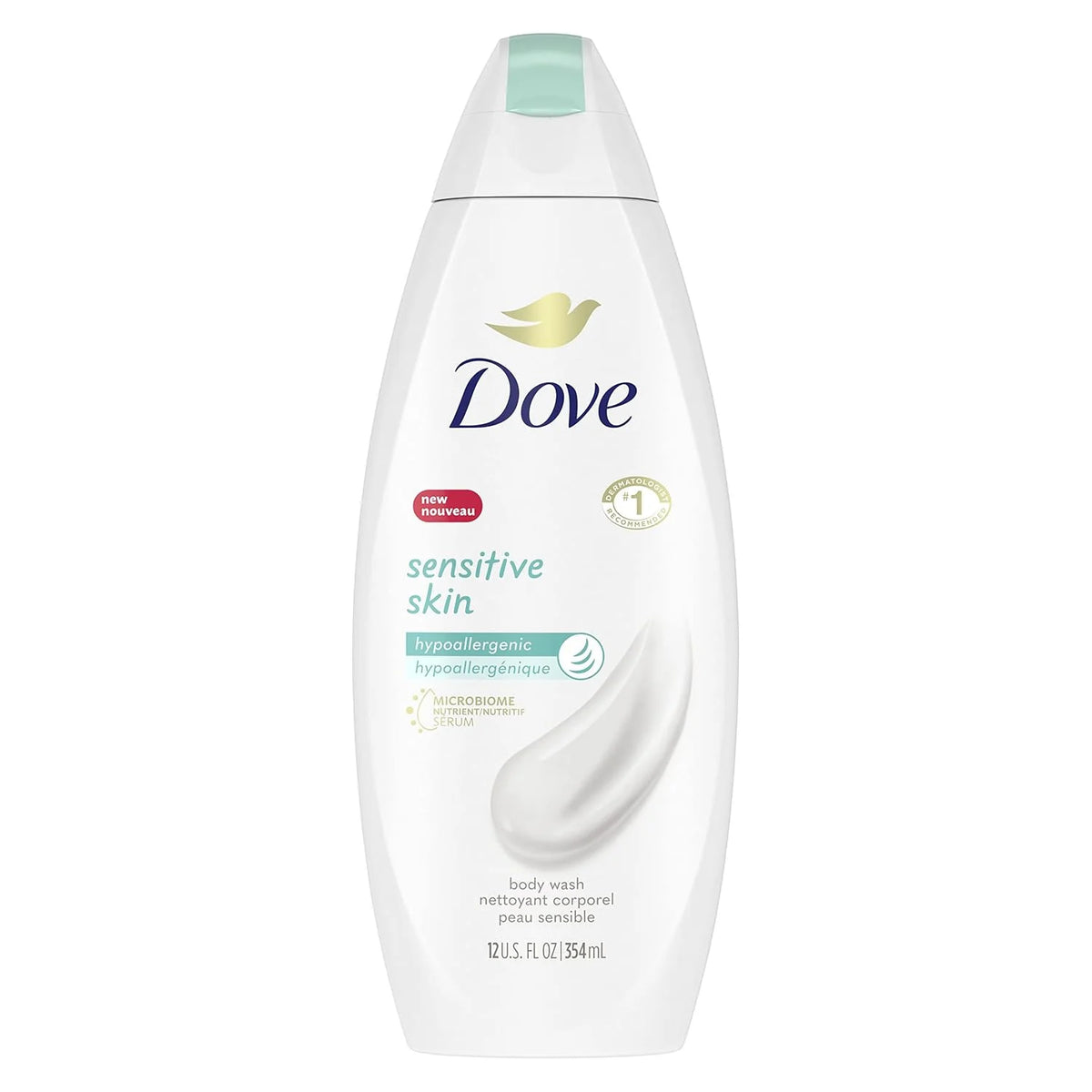 Dove Body Wash, Sensitive Skin Pump,34 Fl Oz (Pack of 2)