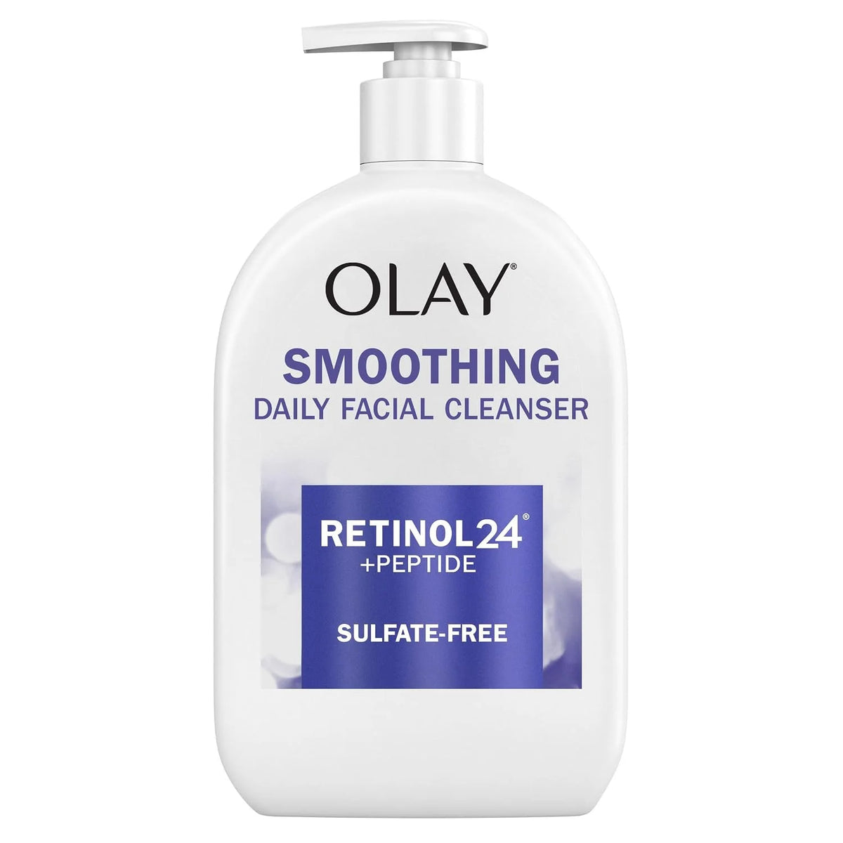 Olay Face Wash Daily Facial Cleanser with Retinol, Peptides and Glycerin, Smoothing and Hydrating Anti Aging Face Wash, Sulfate Free Cream Cleanser for Mature Skin, Daily Use, 16 Oz