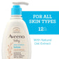 Aveeno Baby Daily Moisture Body Lotion for Sensitive Skin, Hypoallergenic Moisturizing Baby Lotion with Nourishing Oatmeal to Deeply Moisturize Baby's Skin, Fragrance-Free, 12 Fl Oz (Pack of 12)