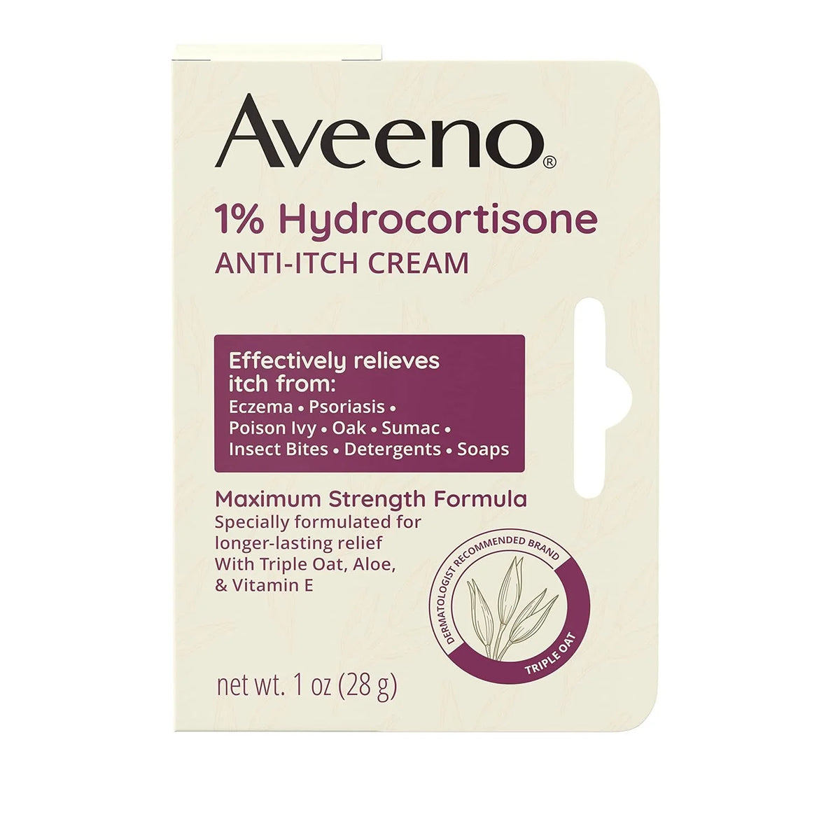 Aveeno Maximum Strength 1% Hydrocortisone Anti-Itch Cream, 1 oz