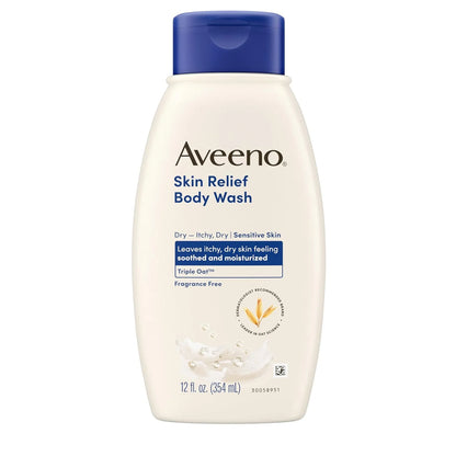 Aveeno Skin Relief Body Wash, Fragrance-Free, 12 fl. oz