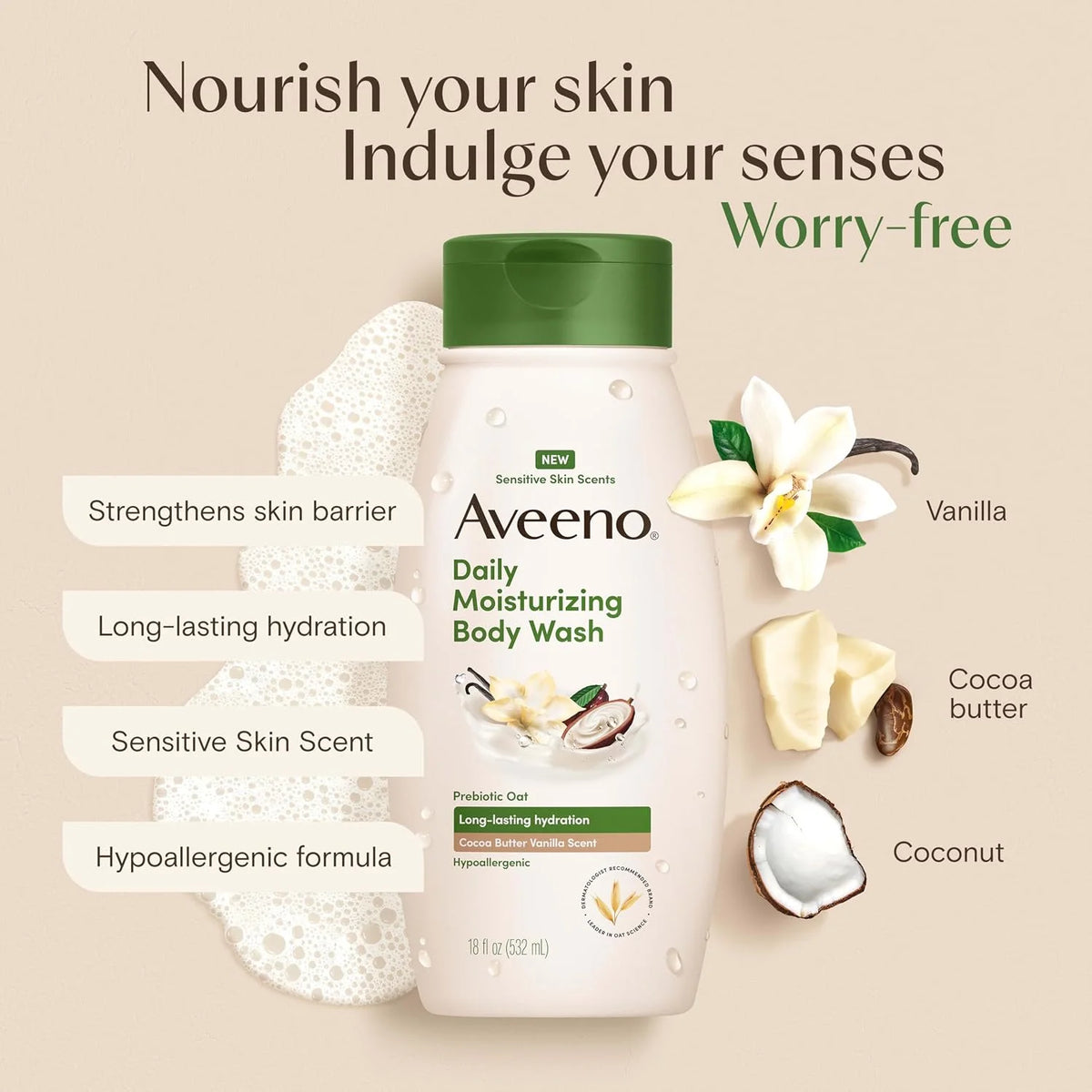 Aveeno Daily Moisturizing Body Wash, 12 Fl Oz