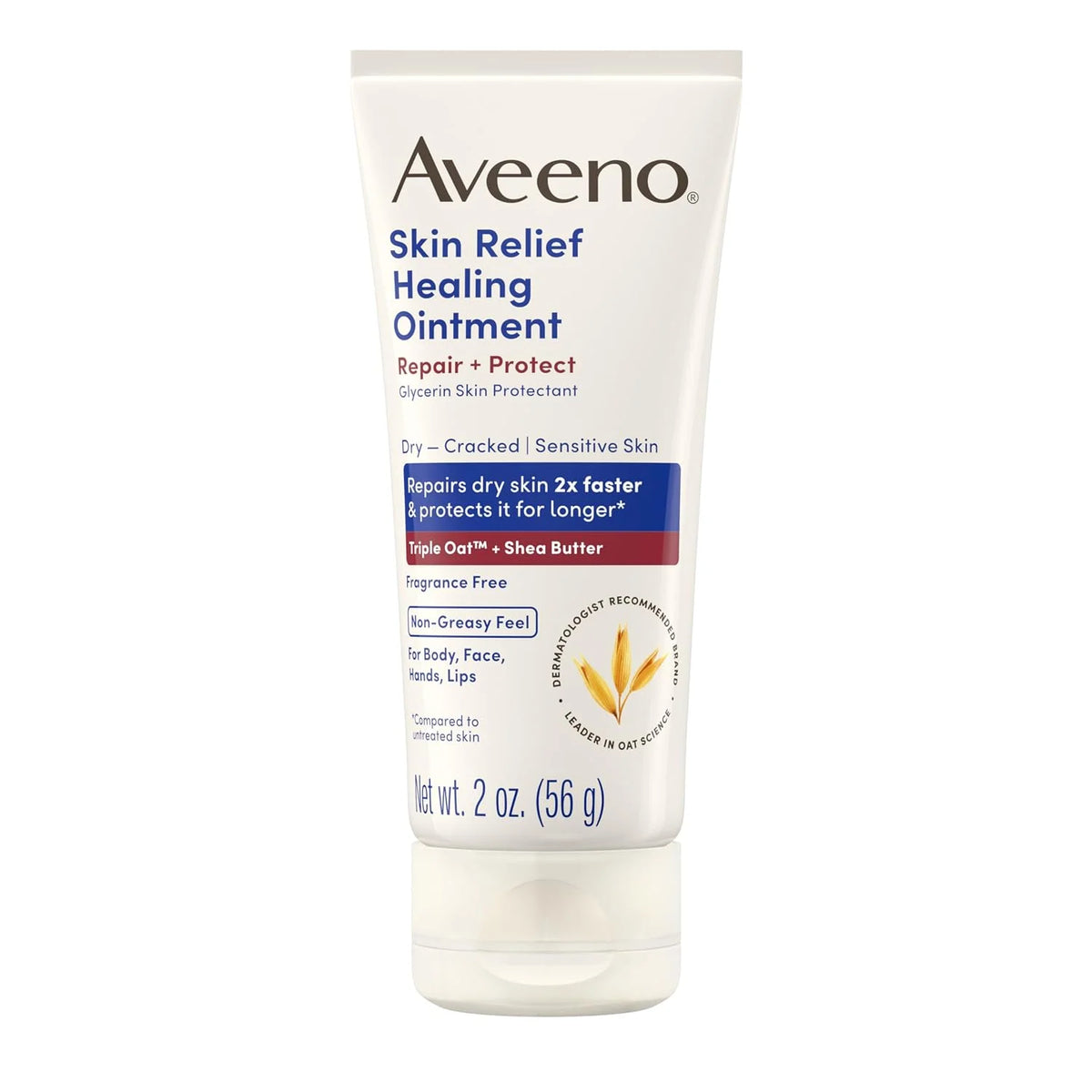 Aveeno Skin Relief Healing Ointment, Fragrance-Free, Jar 14 Ounce (Pack of 12)