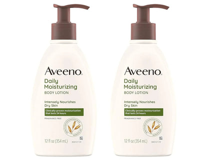 Aveeno Daily Moisturizing Lotion 12 Ounce Pump (354ml) (2 Pack)