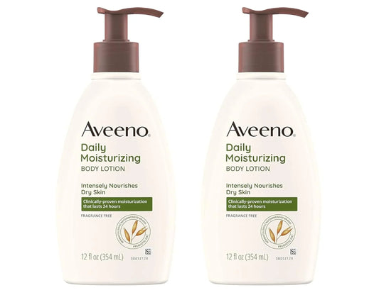Aveeno Daily Moisturizing Lotion 12 Ounce Pump (354ml) (2 Pack)