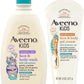 Aveeno Kids Sensitive Skin Face & Body Wash With Oat Extract, 18 fl. Oz with Aveeno Sensitive Skin Face & Body Gel Cream for Kids with Prebiotic Oat, 8 oz