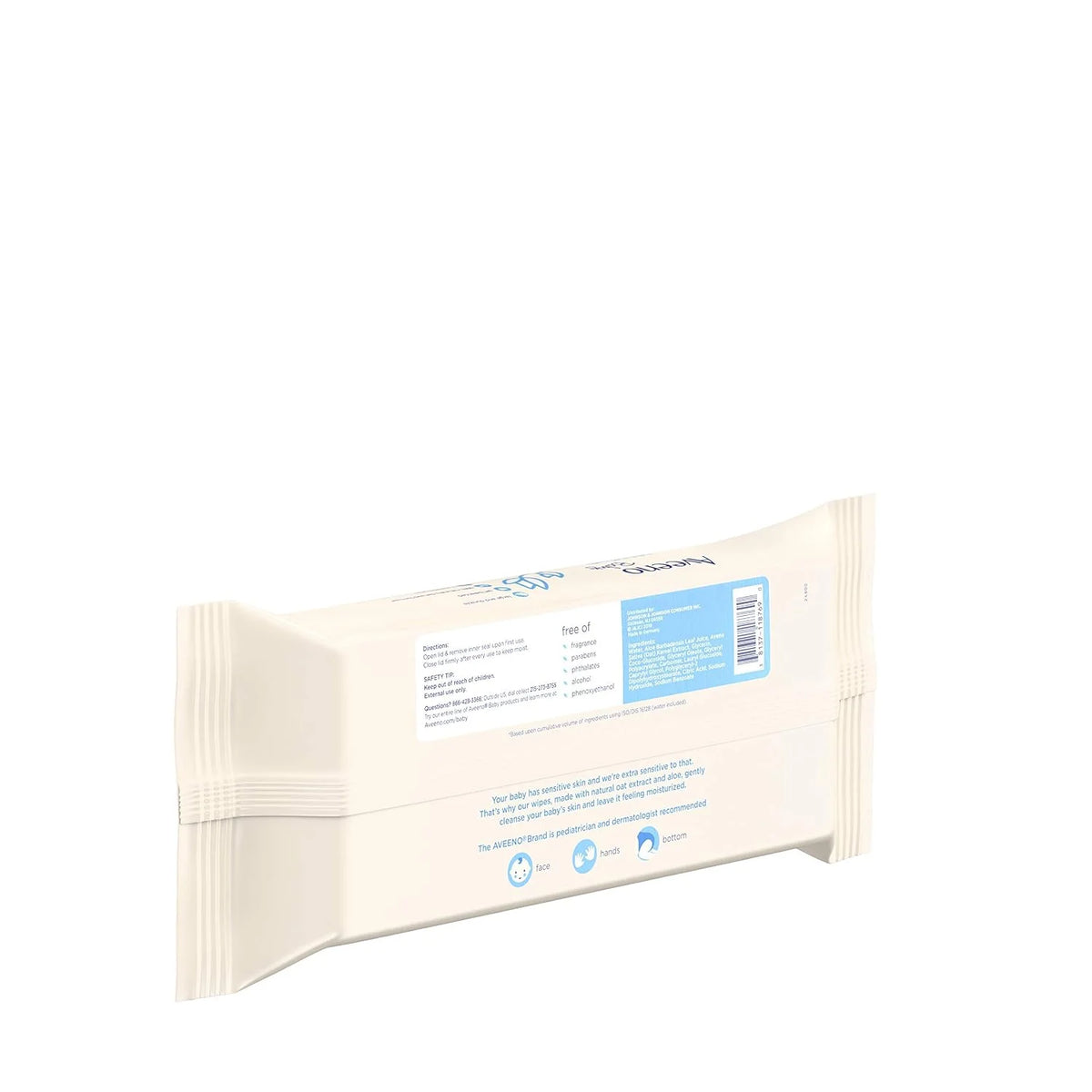 AVEENO Baby Sensitive All Over Wipes, Paraben- & Fragrance-Free, 64 ea (Pack of 2)
