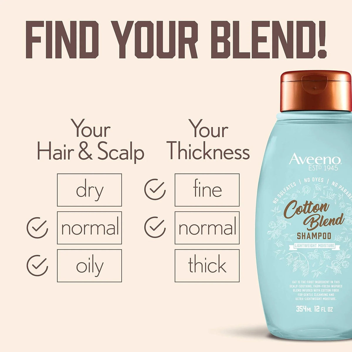 Aveeno Cotton Blend SulfateFree Conditioner with for Light Moisture Soothed Scalp Gentle Cleansing Conditioner with Nourishing Oat Paraben DyeFree fl., 12 Fl Oz