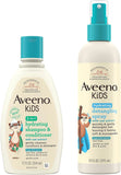 Aveeno Kids Hydrating 2-in-1 Shampoo & Conditioner with Detangling Spray, Gently Cleanses and Conditions Hair, 12 fl. oz & 10 fl. oz