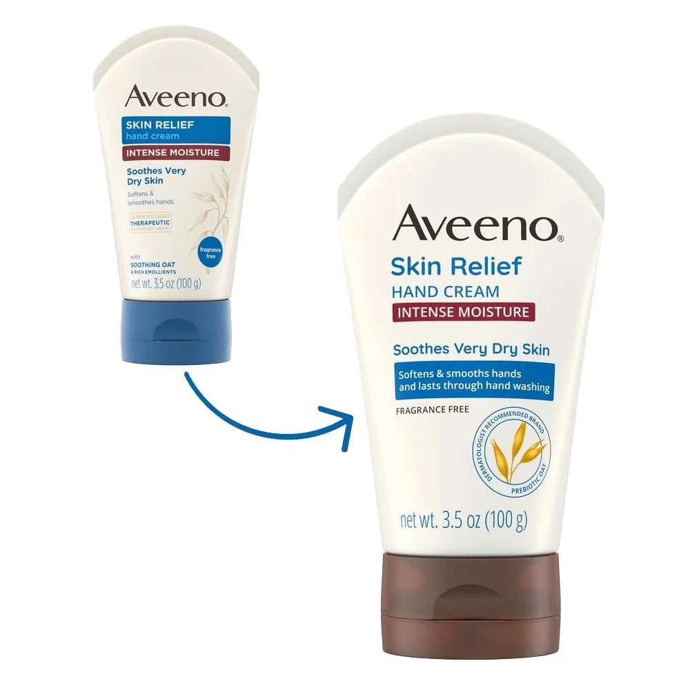 Aveeno Skin Relief Intense Moisture Hand Cream, Fragrance-Free, 3.5 oz
