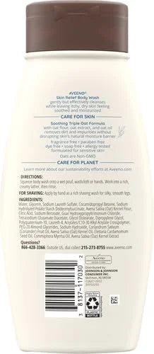 Aveeno Skin Relief Body Wash, Fragrance-Free, 12 fl. oz
