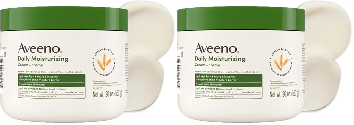 Aveeno Daily Moisturizing Cream for Normal, Dry, Sensitive Skin, 20 oz