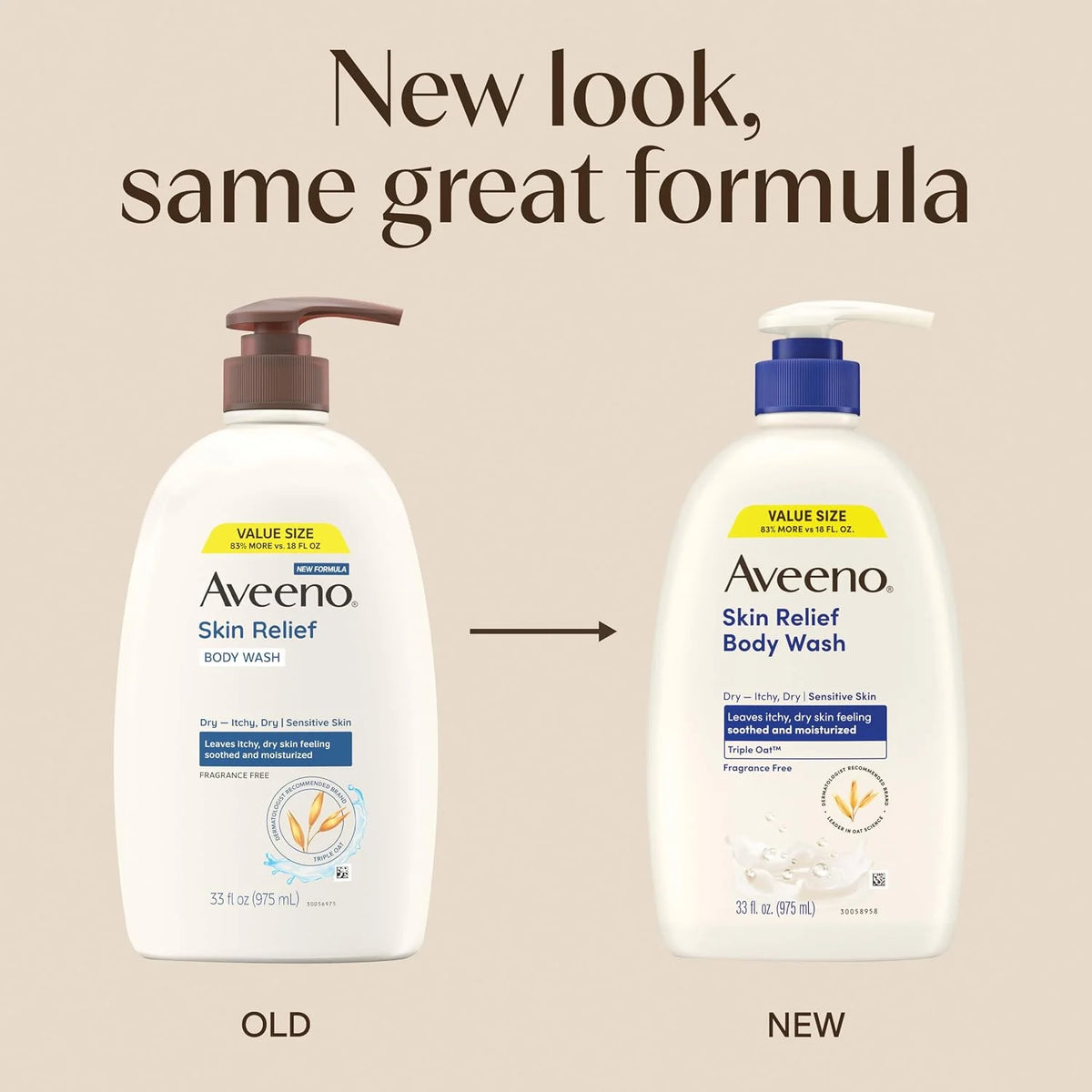 Aveeno Skin Relief Body Wash, Fragrance-Free, 33 fl. oz