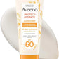 Aveeno Protect + Hydrate Sunscreen Moisturizing Lotion with Prebiotic Oat,Broad Spectrum SPF60,Paraben,& Oil Free,Weightless,Water & Sweat Resistant (80-min) for Sensitive Skin,12 Fl Oz,(Pack of 2)