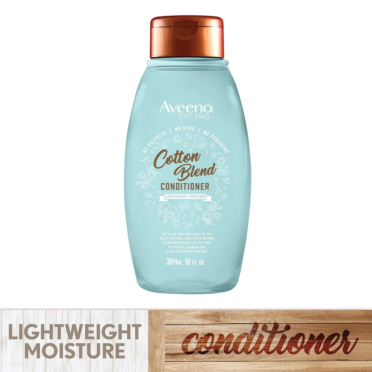 Aveeno Cotton Blend SulfateFree Conditioner with for Light Moisture Soothed Scalp Gentle Cleansing Conditioner with Nourishing Oat Paraben DyeFree fl., 12 Fl Oz