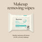 Aveeno Calm + Restore Unscented Makeup Remover Face Wipes, Fragrance Free Facial Cleansing Towelettes with Oat Extract & Calming Feverfew Leave Skin Feeling Soothed, Alcohol Free, 25 ct (Pack of 6)
