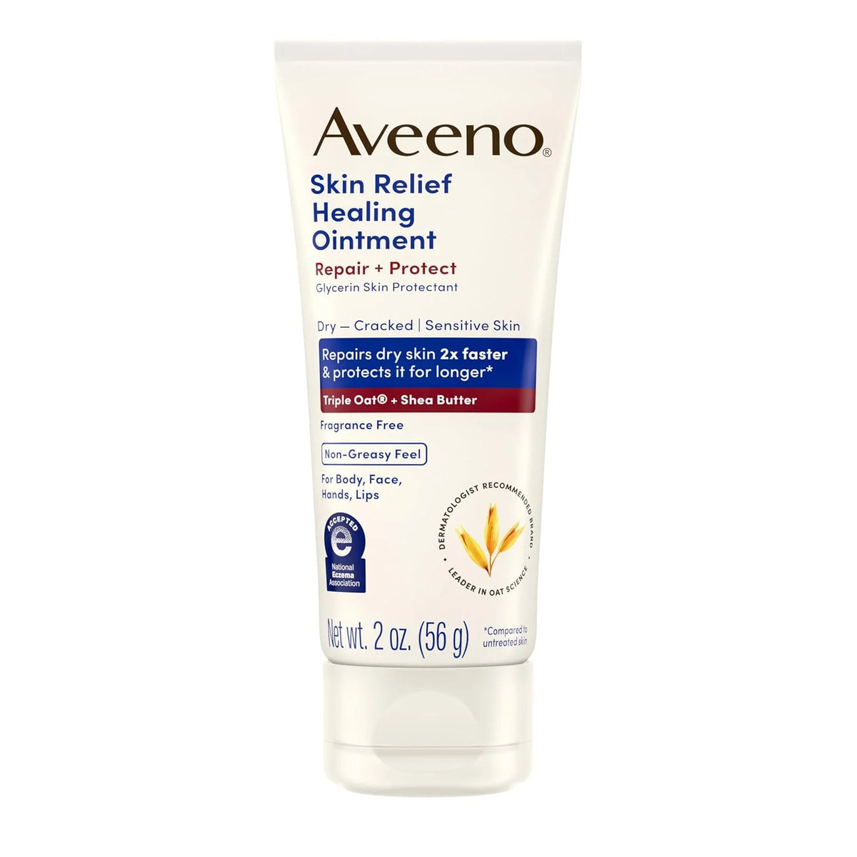 Aveeno Skin Relief Healing Ointment, Fragrance-Free, Jar 14 Ounce (Pack of 12)