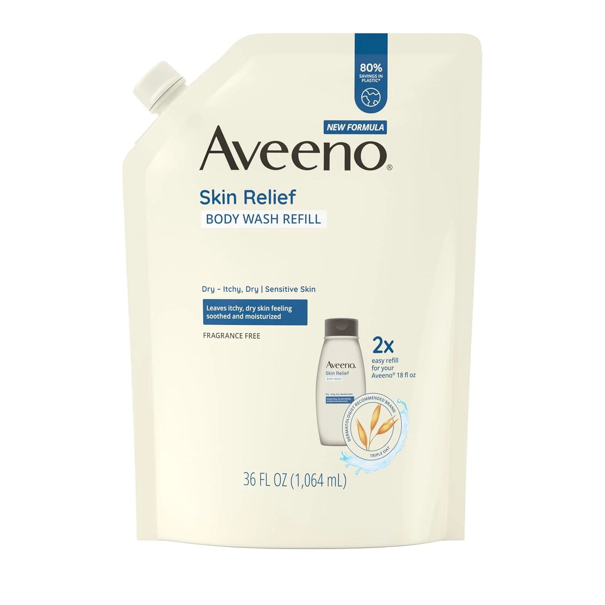 Aveeno Skin Relief Body Wash, Fragrance-Free, 33 fl. oz