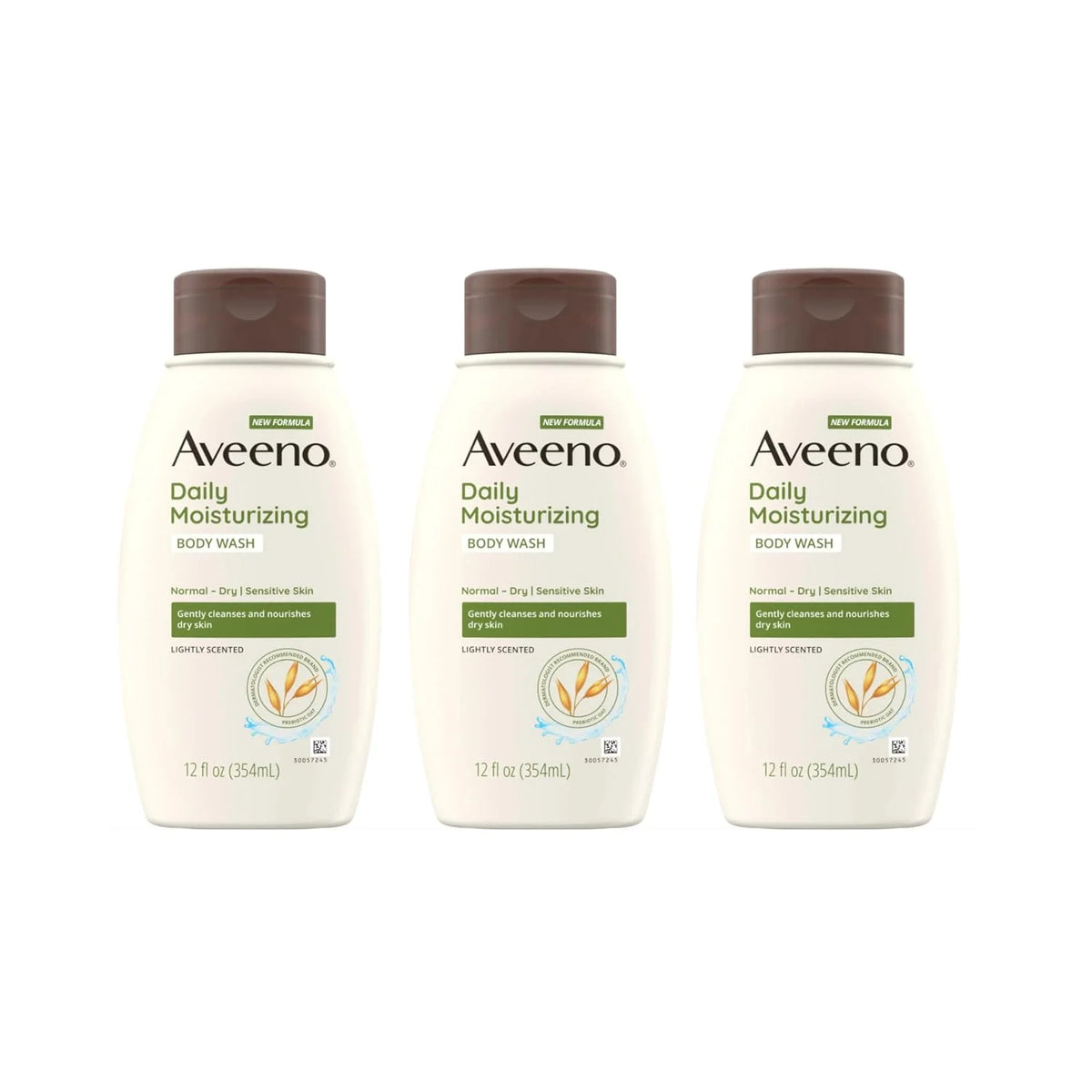 Aveeno Daily Moisturizing Body Wash, 12 Fl. Oz, Pack of 3