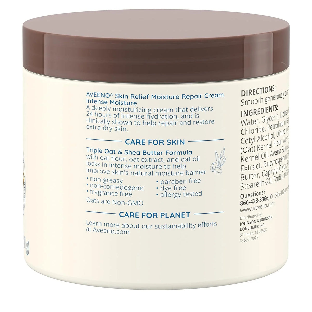 Aveeno Skin Relief Intense Moisture Repair Body Cream with Triple Oat &Shea Butter Formula,Moisturizing Cream Heals&Restores Very Dry Skin w/Long-Lasting Moisture,Fragrance-Free, 11 Ounce (Pack of 12)