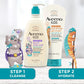 Aveeno Kids Sensitive Skin Face & Body Wash With Oat Extract, 18 fl. Oz with Aveeno Sensitive Skin Face & Body Gel Cream for Kids with Prebiotic Oat, 8 oz